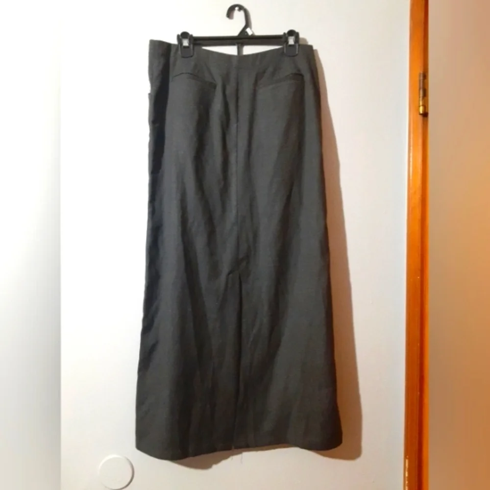 Tangents Women's Long Skirt Dark Gray Front Back Pockets Size 9/10 Prarie Peasan